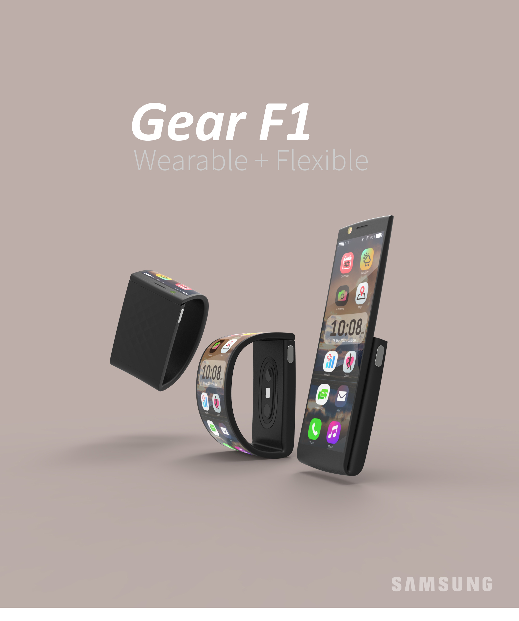 Samsung Wearable Phone with Flexible Screen