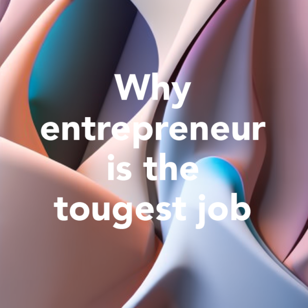 Why entrepreneur is the toughest job in the world